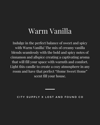 City Supply x Lost and Found Collective: Warm Vanilla Candle