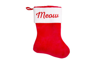 "Meow" Cat Christmas Stocking