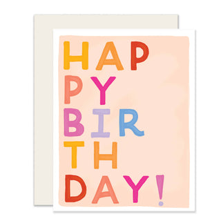 Birthday Block Letters Card