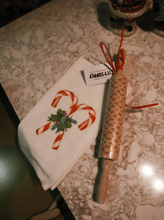 Carved Wood Rolling Pin - Reindeer