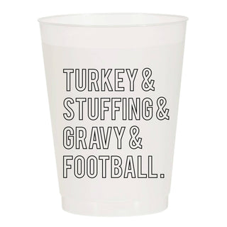 Turkey Stuffing Gravy Football Reusable Cups