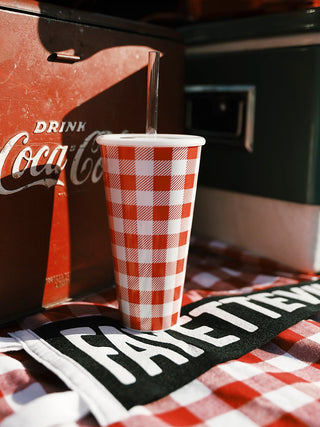 Red Gingham Tall Cup