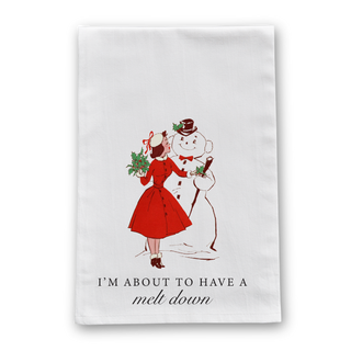 About To Have A Melt Down Funny Christmas Tea Towel