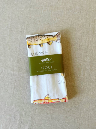 Elizabeth Wade Studio: Trout Tea Towel
