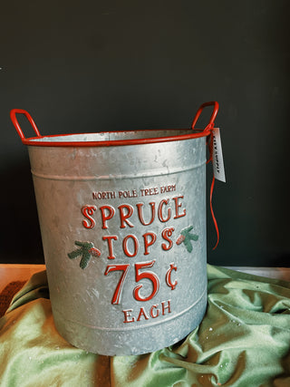 Red + Green Small Metal Bucket (PICK UP ONLY)