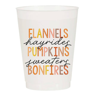 Flannels Hayrides Pumpkins Sweaters Bonfires Reusable Cups