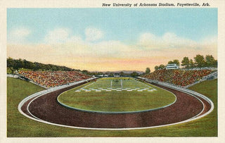 University of Arkansas Stadium Vintage Postcard