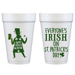 St Patrick's Day Styrofoam Cup 10 Pack {Leprechaun}