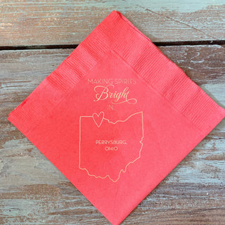 Making Spirits Bright In Fayetteville Cocktail Napkins