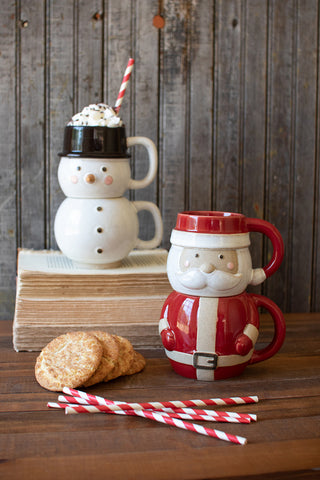 Stacking Christmas Mugs - Santa