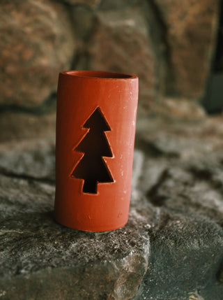 Clay Christmas Tree Lantern (PICKUP ONLY)