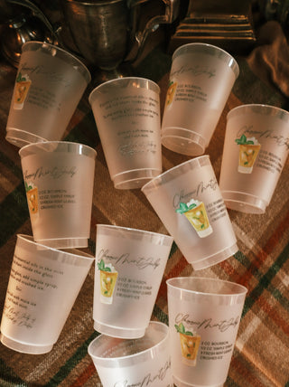 Mint Julep Recipe Reusable Cups- Pack of 10