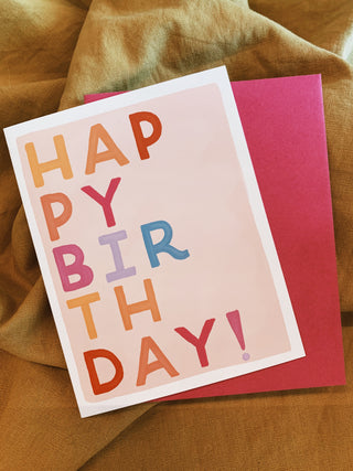 Birthday Block Letters Card