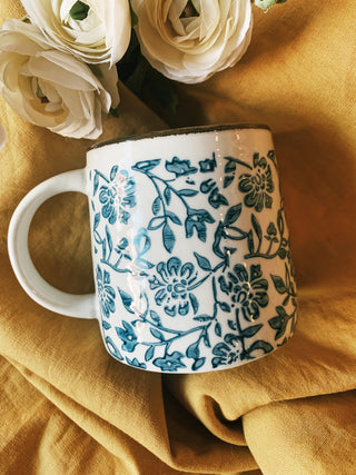 Dainty Blue + White Mug