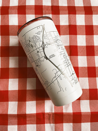 Fayetteville, AR Map Insulated Tumbler- White