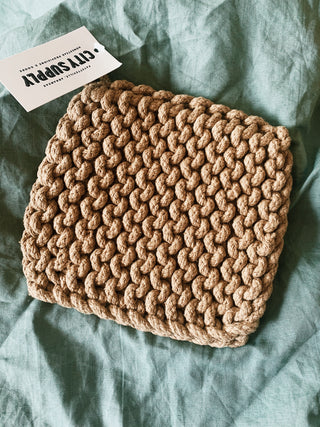 Crocheted Pot Holder - Carhartt Khaki