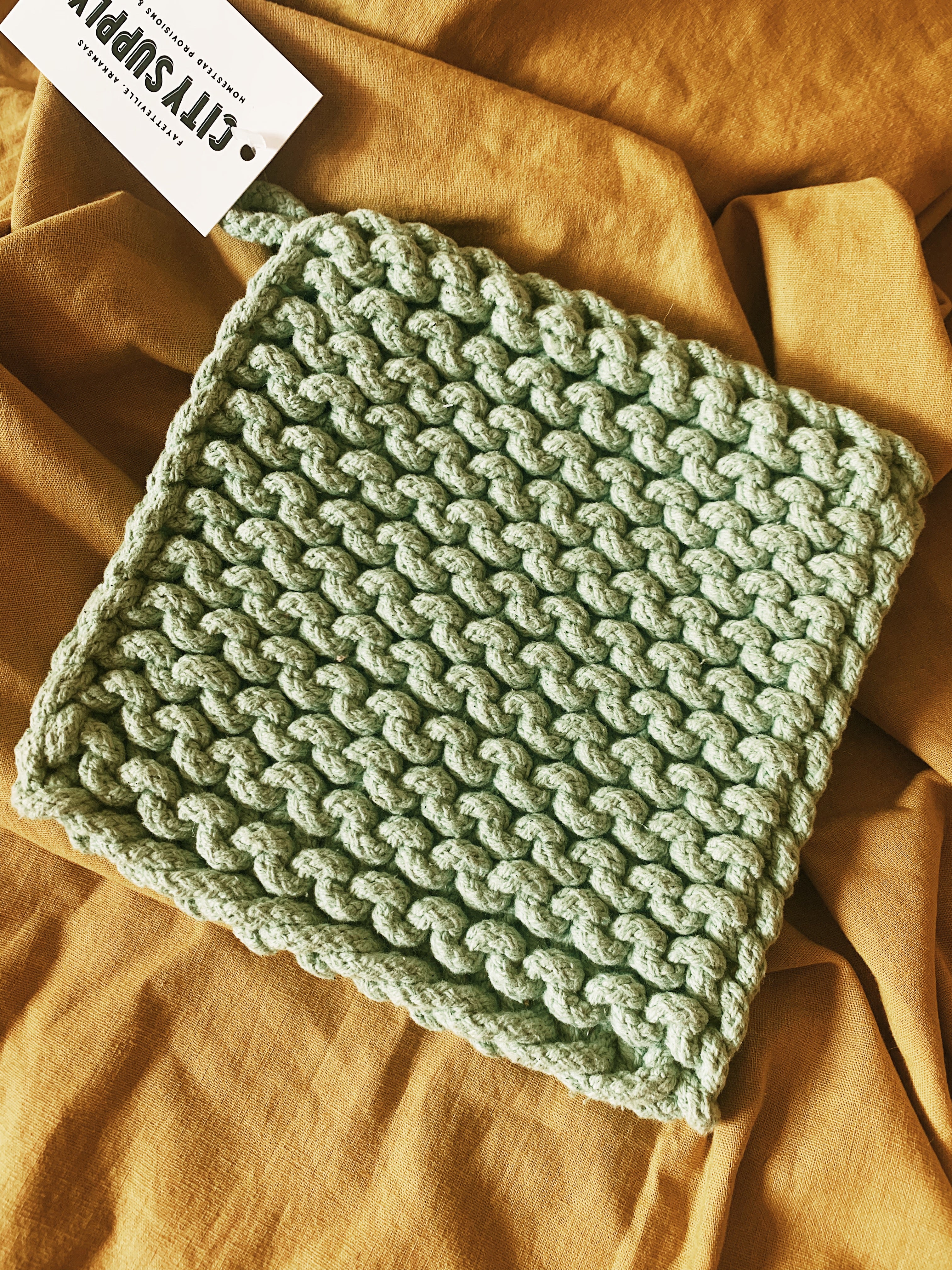 Jute Square Crocheted Potholder