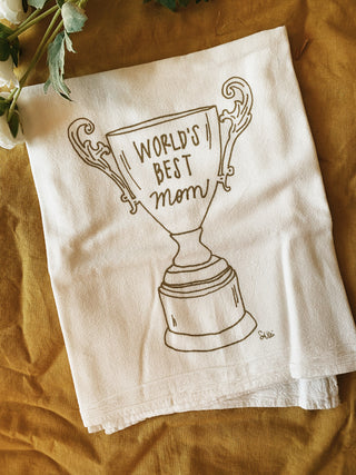 Mom Trophy Tea Towel