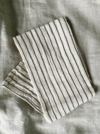 Black + White Striped Tea Towel