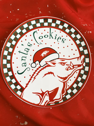 Arkansas Razorbacks Santa Cookie Plate