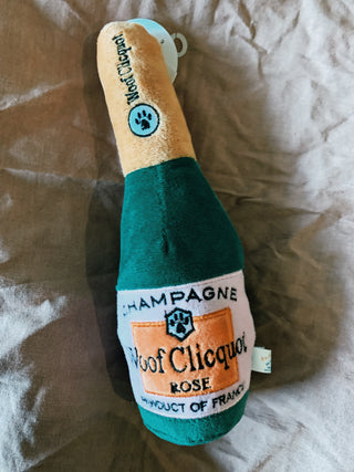 Woof Clicquot Rose' Champagne Bottle - Large