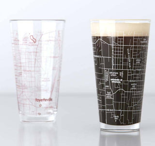 University of Arkansas Campus Map Pint Pair