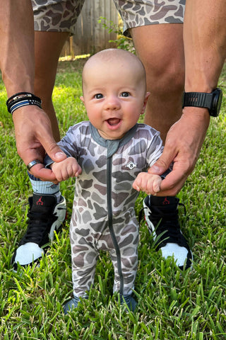 Burlebo: Full Zip Onesie - Classic Deer Camo
