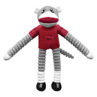 Arkansas Razorbacks Team Sock Monkey Pet Toy