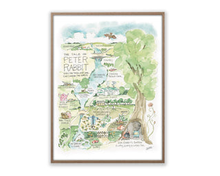 Elizabeth Wade Studio: Peter Rabbit Watercolor Story Map Art Print - 8x10"