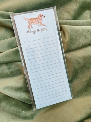 Things to Fetch Watercolor Dog Notepad