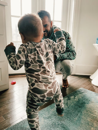 Burlebo: Full Zip Onesie - Classic Deer Camo