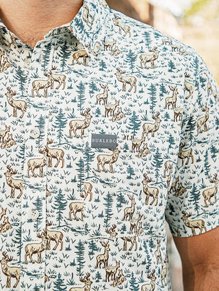 Burlebo: Performance SS Button Up - Deer Scenery