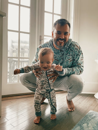 Burlebo: Full Zip Onesie - Classic Deer Camo
