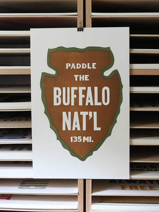 Old Try: Paddle Buffalo Print - 13x20
