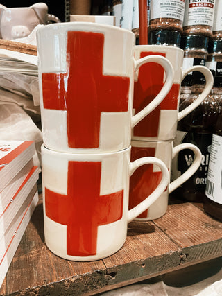 Swiss Cross Mug - White W/ Red Cross