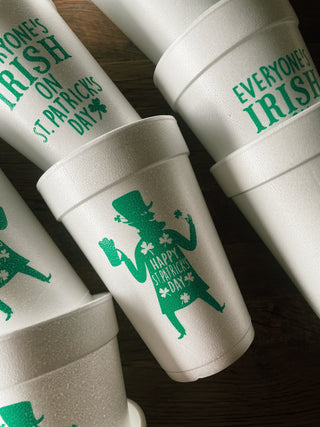 St Patrick's Day Styrofoam Cup 10 Pack {Leprechaun}