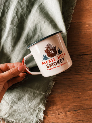 Please Help Smokey Enamelware Mug