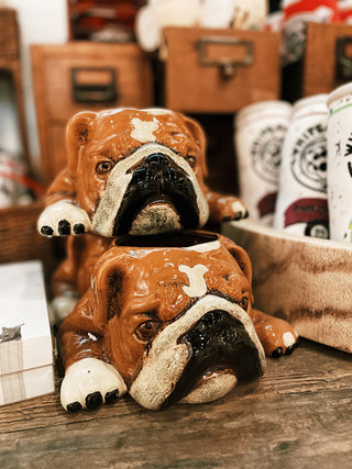 Ceramic Bulldog Planter