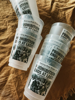 Prohibition Newspaper Reusable Cups