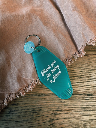 Thank You For Being A Friend Key Tag - Turquoise