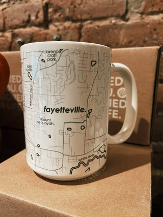 Fayetteville, AR Map Mug